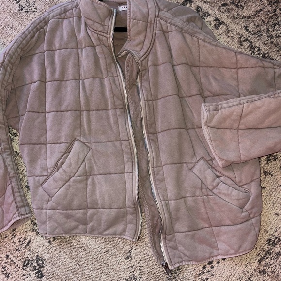 NWOT Free People Dolman Quilted Knit Jacket Dirty Rose - Picture 6 of 9